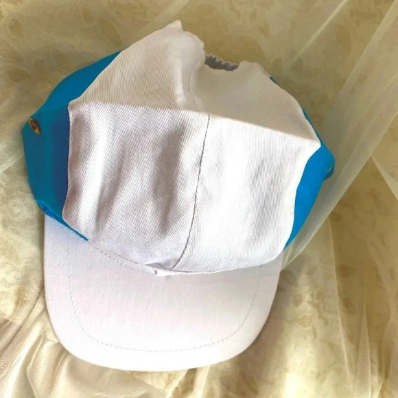 Unisex Boys/Girls Kids Blue & White Cotton Baseball Hat Cap with Front pouch - Picture 2 of 6